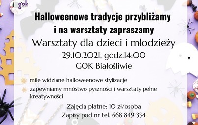 Zdjęcie do Warsztaty halloweenowe - 29.10.2021